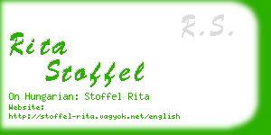 rita stoffel business card
